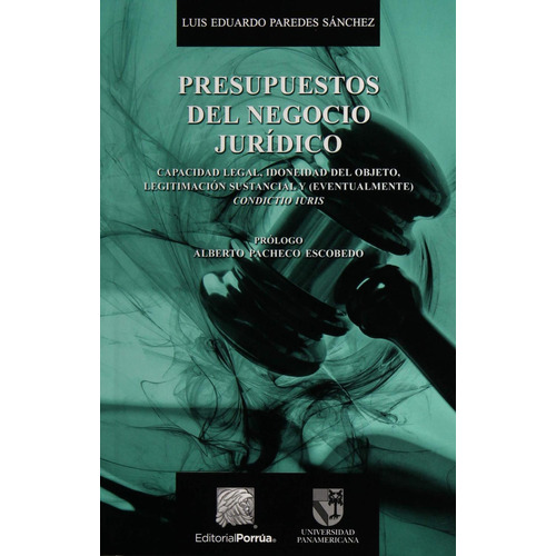 Presupuestos del negocio jurídico: No, de Paredes Sánchez, Luis Eduardo., vol. 1. Editorial Porrua, tapa pasta blanda, edición 2 en español, 2019