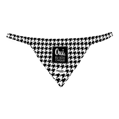 Bandana Pied De Poule Para Cachorro Gato Pet Tamanho:g