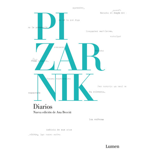 DIARIOS DE PIZARNIK, de ALEJANDRA PIZARNIK., vol. 1. Editorial Lumen, tapa blanda, edición 3 en español, 2022