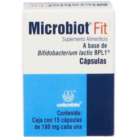 Suplemento Alimenticio Microbiot Fit 15 Capsulas. Sabor Sin sabor