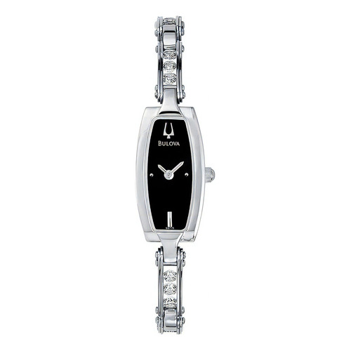 Reloj Bulova Mujer Clasico Cristales 96t15 Color De La Malla Plateado Color Del Bisel Plateado Color Del Fondo Negro