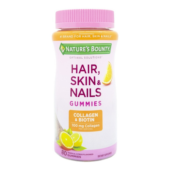 Natures Bounty Hair Skin Nails Gummies Colageno 80u Local