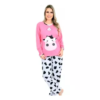Pijama Longo Feminino Inverno Calça Comprida Manga Longa