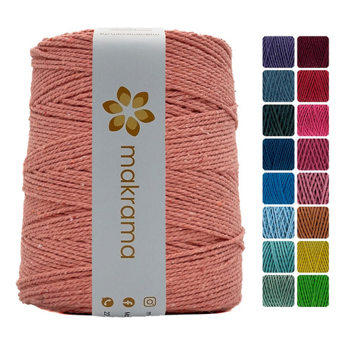 Makrama Cuerda Cordón De Algodón Para Macramé 2mm 1kg Colore Color Rosa Salmon