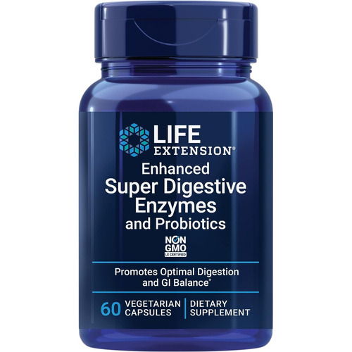 Life Extension Enzimas Digestivas Probióticos 60 Caps Sfn Sabor Natural