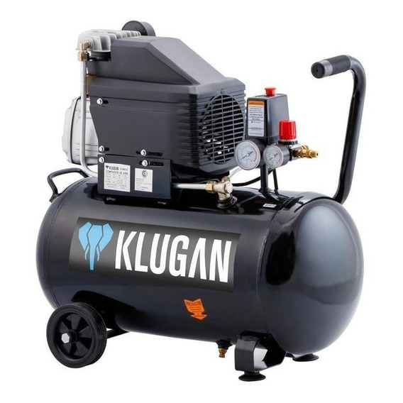 Compresor De Aire 50 Litros Klugan 2hp Con Kit Color Negro Frecuencia 50Hz