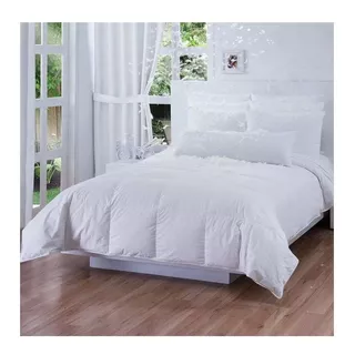 Plumón Haussman Pluma King Diseño Lisa Color Blanco De 270cm X 250cm