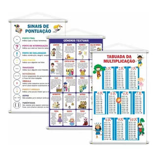 Banners Pedagógicos G. Textuais +s. Pontuação + Tabuad 50x80