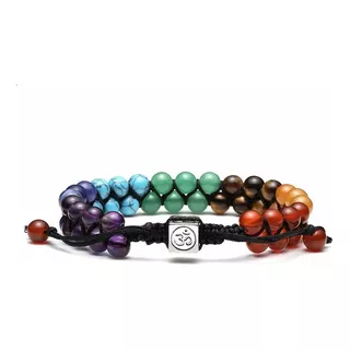 Pulseira Tibetana Cristais Esfera 7 Chakras Reiki Meditação