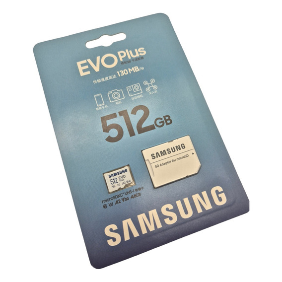 Memoria Microsd Samsung Evo Plus 512gb 130mb/s Adaptador Sd