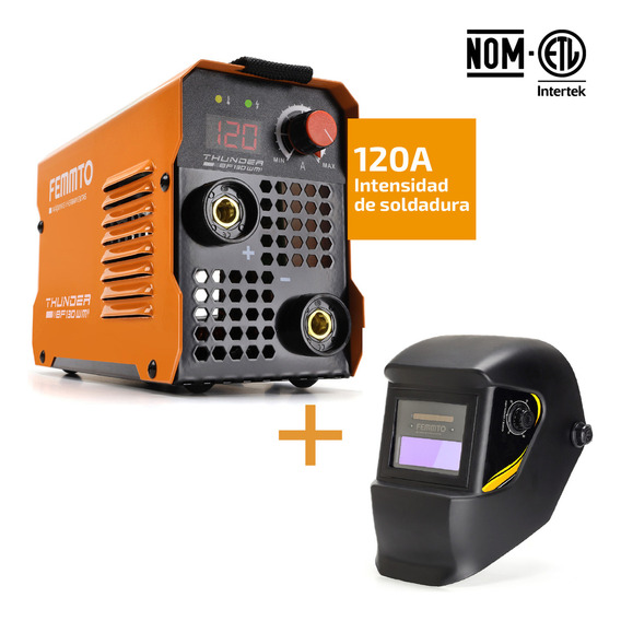 Soldadora Inversora Portátil Femmto Thunder BF130WM Bifasica Con Careta Fotosensible 60 Hz - Soldadora Inverter Máquina para Soldar