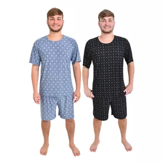 Kit 02 Un -  Pijama Masculino Curto Liganete Homem 