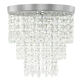 Lustre De Cristal Acrilico Manucrillic Magnifico! Cor Prateado 110v 220v (bivolt)