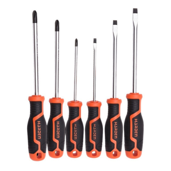 Set Destornilladores 6pcs Planos Y Phillips Imantados Harden