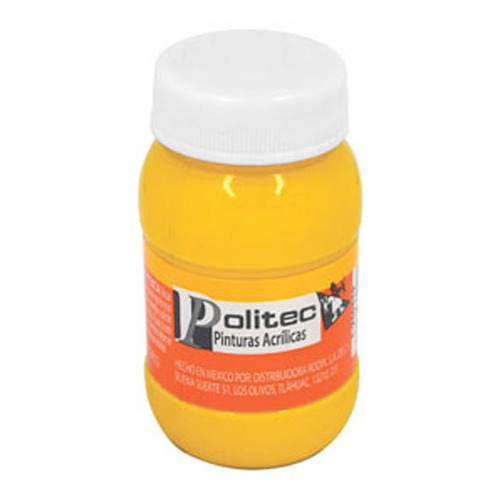 Pintura Politec Acrilica 500ml Serie 300 1 Color / 1 Pieza Color 318 AMARILLO MEDIO