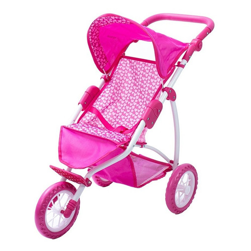 Coche De Muñecas Altura Regulable Rainbow Tipo Jogger Color Rosa