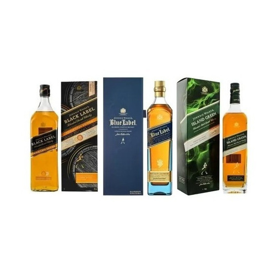 Combo Johnnie Walker Blue ,green Island Y Black Triple Cask.