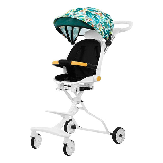 Carriola Para Bebe Carrito Plegable Reclinable Baston Techo Color Blanco Chasis Hojas De Maple