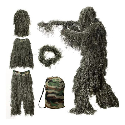 Traje Ghillie 5 En 1, Camuflaje 3d, Ropa De Caza Que Incluye