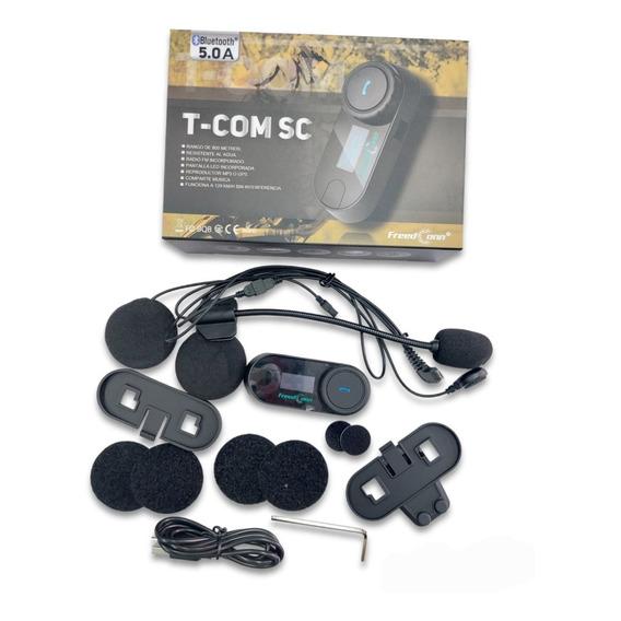 Intercomunicador Bluetooth Para Casco Con Pantalla T Com Sc 