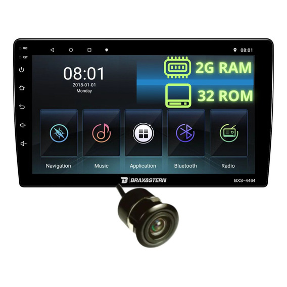 Radio Carro Android Wifi Bluetooth Pantalla Tactil Gps Usb Color Negro