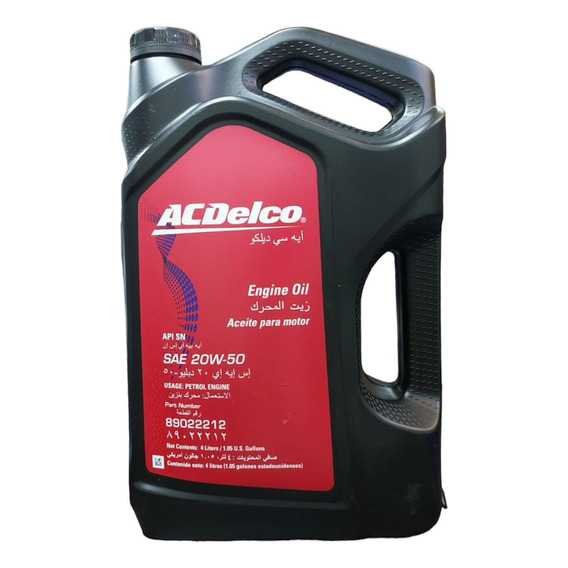 Aceite 20w50 Acdelco 4 Lts Bencinero