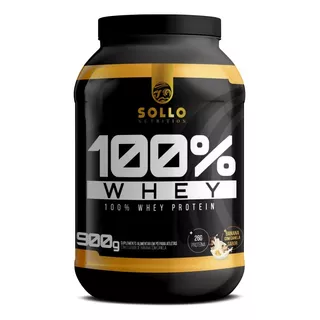 Whey Protein 100% 900g Sollo Nutrition - Sabor Banana Com Canela