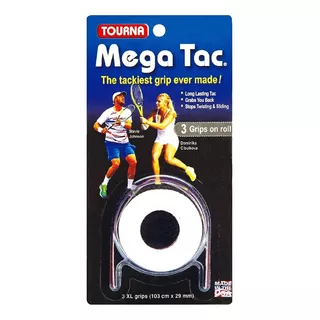 Cubre Grip Overgrip Tourna Mega Tac Blanco Pack X 3 Unidades