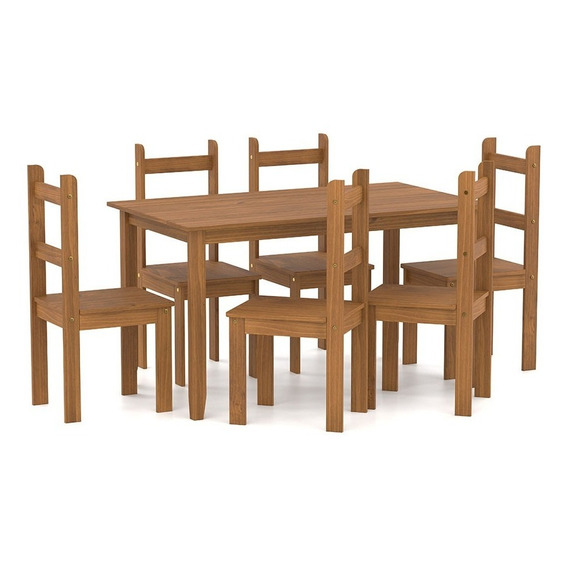 Juego De Comedor Mesa 6 Sillas Madera Maciza - Lcm