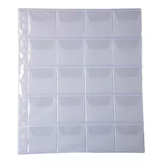 20 Plásticos Para Moedas P/ Coin Holders 20 Espaços C/ Aba