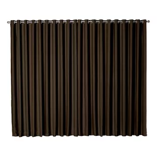 Cortina Blecaute Sala Quarto 3,50 X 2,40 Em Tecido Luxuoso Cor Tabaco