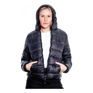 Campera Mujer Inflable Con Piel Bariloche 702