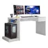 Escritorio Setup Gamer Nitro para ordenador, 1 cajón, color blanco mate y transparente