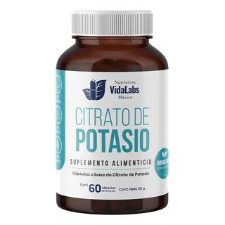 Citrato De Potasio - Nutrientes Vidalabs México- 60 Cápsulas