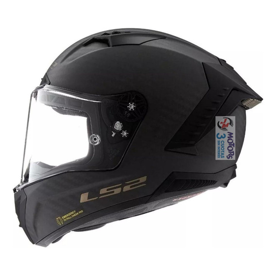 Jm Casco Ls2 Ff 805 Thunder 100% Carbono Negro Mate Moto Gp