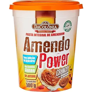 Kit 3 X Pasta De Amendoim Crunchy Dacolônia Amendopower 500g