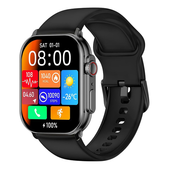 Imiki Smartwatch SF1 Amoled Pantalla 2.01’ BT Llamada IP68, Negro