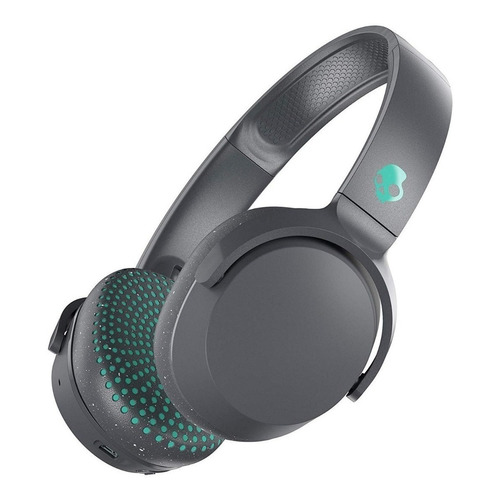 Auriculares gamer inalámbricos Skullcandy Riff Wireless S5PXW- gray y teal con luz LED