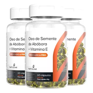 Kit 3x Óleo De Semente De Abóbora 1000mg 60 Cáps - Natulha