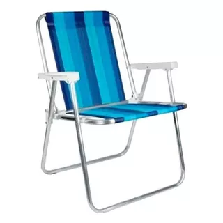 Cadeira De Praia | Alta Alumínio Cores Piscina Retrô Mor 