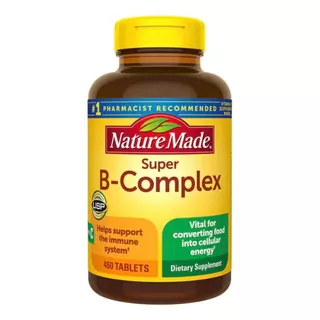 Super B-complex,complejo B,+ Vitamina C, 460 Tabletas