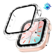 Funda Diamantes Premium + Mica Para Apple Watch Mujer Dama