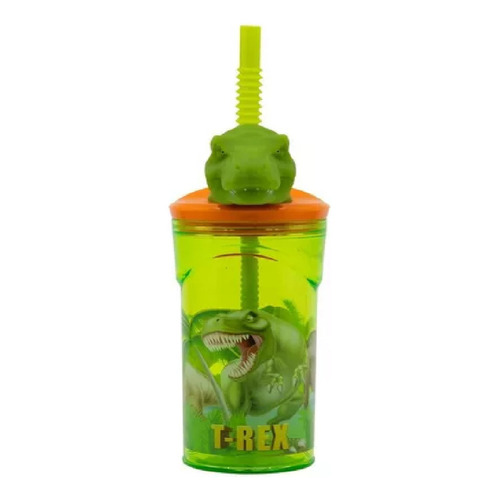 Vaso Infantil Dinosaurio Con Figura 3d Y Ste Ar1 1031 Ellobo Color Verde Rex