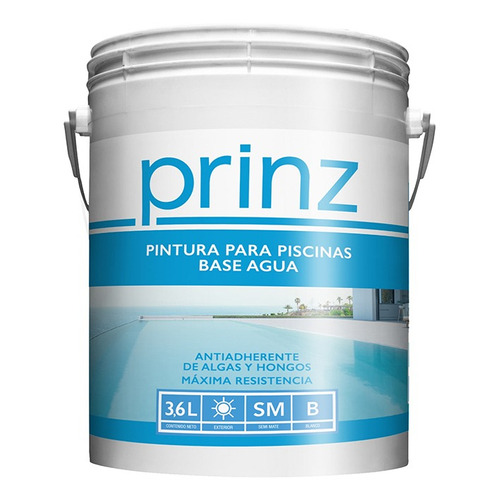 Pintura Para Piletas Piscinas Prinz Agua Semimate 3,6 Lts