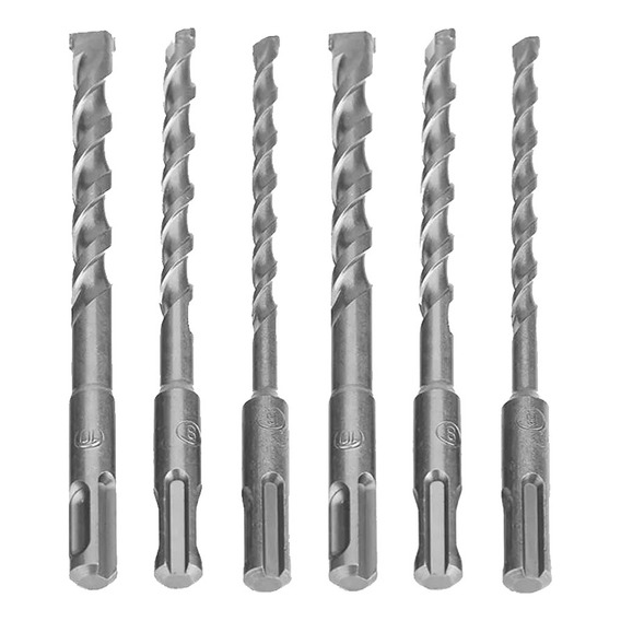 6 Pcs Brocas Para Concreto Sds Plus 6, 8, 10mm X 2, 160mm