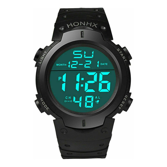 Reloj Deportivo Hombre Pantalla Digital Manilla De Goma