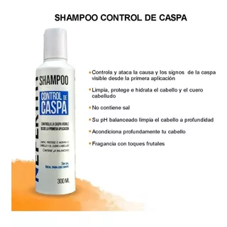 Shampoo Sin Sal Para Control De Caspa Nefertiti 300ml
