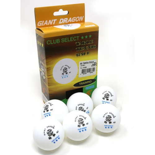 Bolas De Ping Pong Giant Dragon 3 Estrellas, Pelotas X 6 Color Blanco