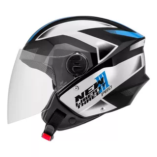 Capacete Aberto Pro Tork New Liberty Three Pro Brilhante Cor Azul Tamanho Do Capacete 56