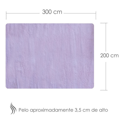 Tapete Decorativo Tipo Shag 2mx3m Peludo Antideslizante Color Rosa